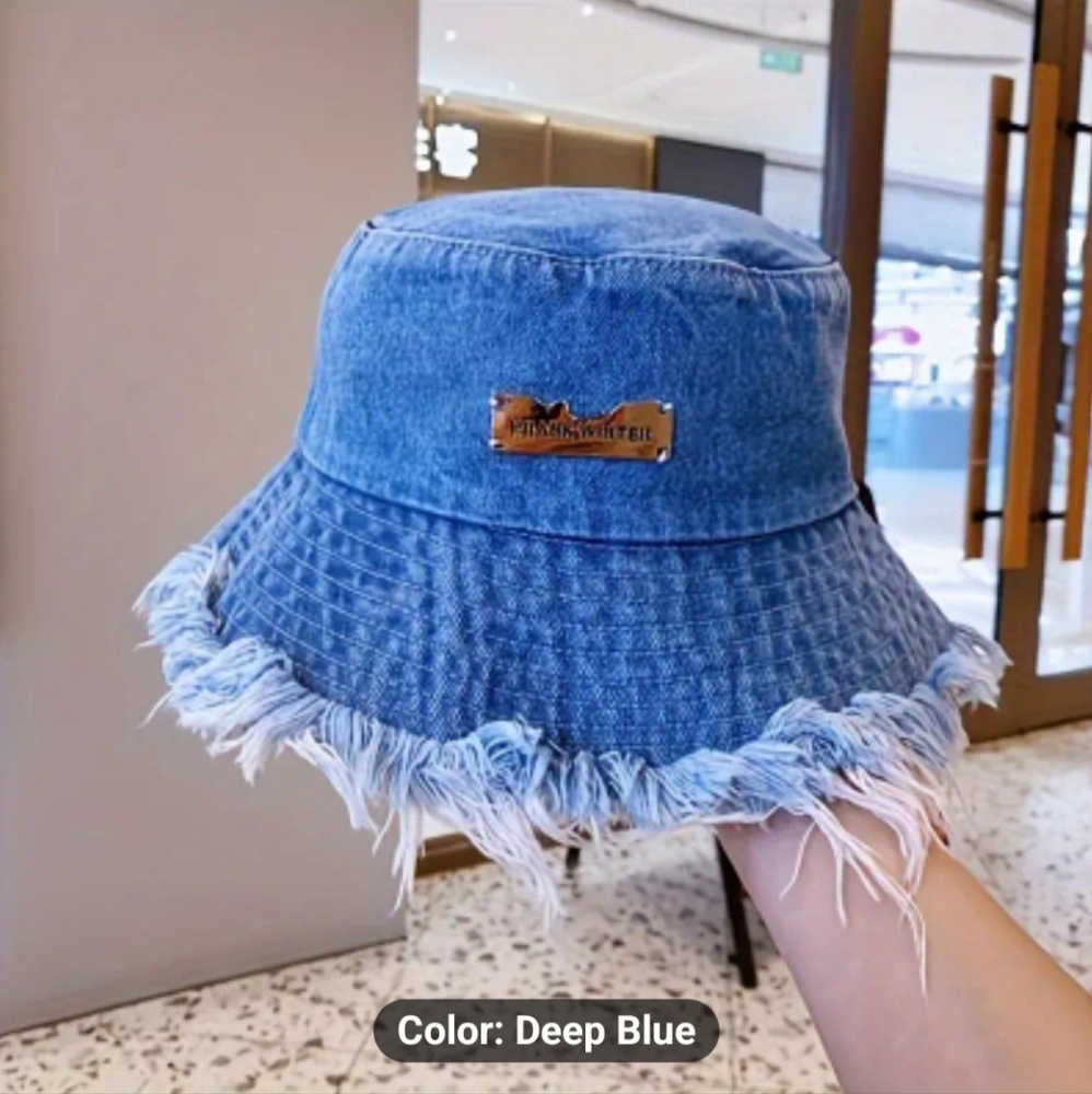 Dark blue Jean material bucket hat